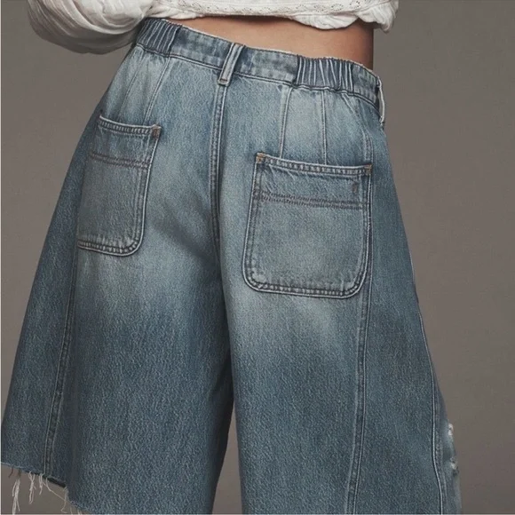 Pilcro Blue Distressed Denim Bermudas - Picture 3 of 7